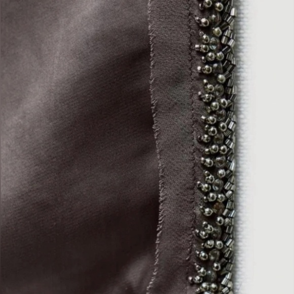 Zara Embroidered Satin Trousers Silver Gray  Size Small
Adjustable - Picture 7 of 15